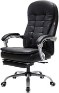 Ergonomic Executive Office Chair Adjustable High Back Comfortable Gaming Chairs Swivel Reclining Computer Desk Chair with Retractable Footrest for Long Hours(Black)