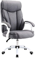 YYDS Chair Cotton Linen Gaming Chair High-Back Executive Ergonomic Swivel Chair for Home and Office Computer Chair Esports Chair Ergonomically (Color : Grey, Size : Without footrest)
