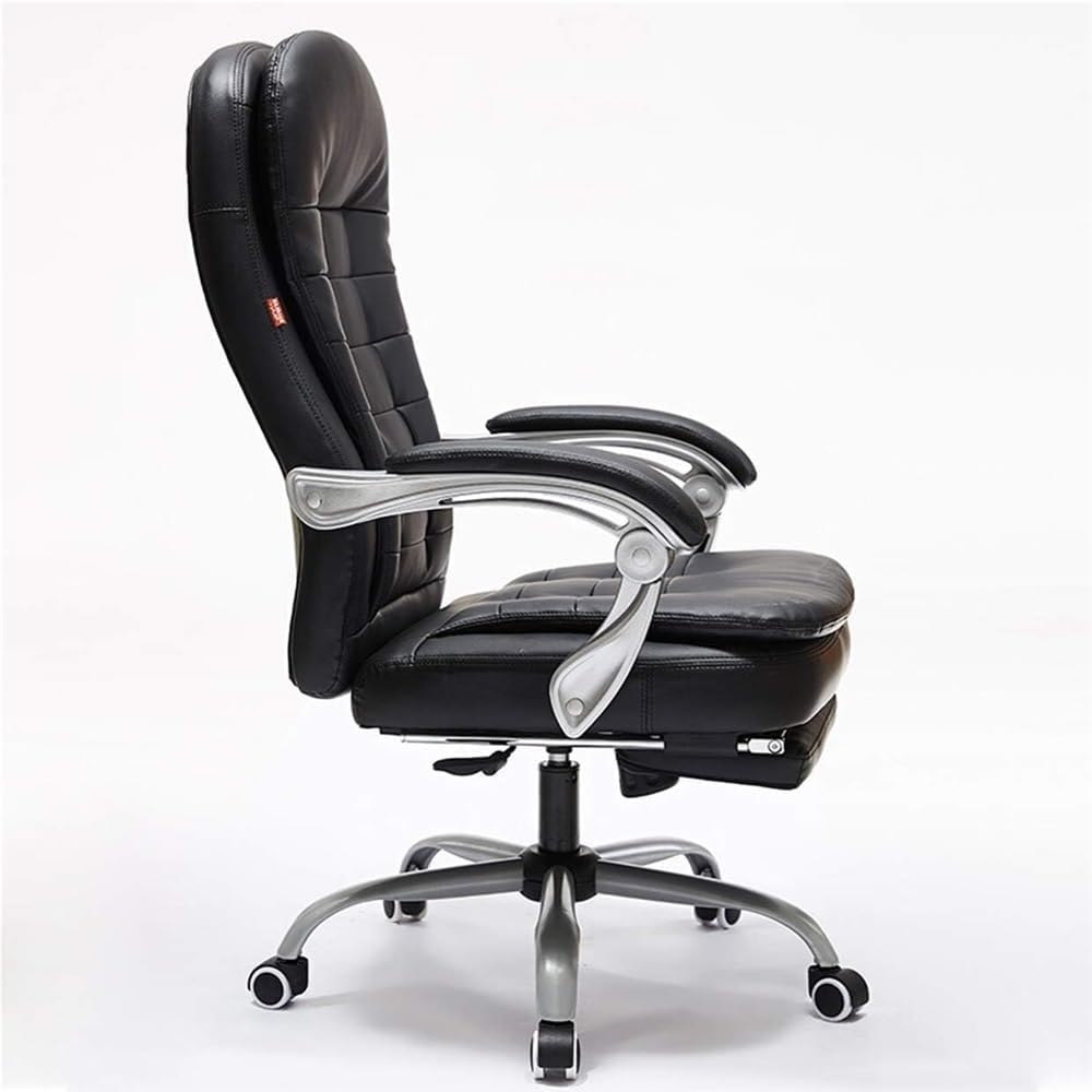 Ergonomic Executive Office Chair Adjustable High Back Comfortable Gaming Chairs Swivel Reclining Computer Desk Chair with Retractable Footrest for Long Hours(Black)