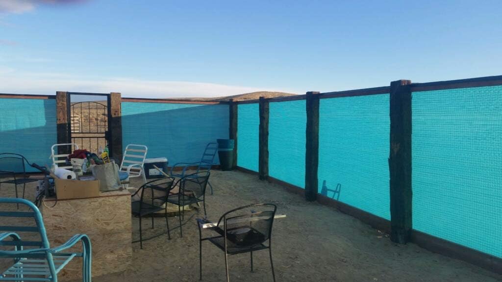 Ifenceview 6' x 1' to 6' x 100' Turquoise Green Shade Cloth Fabric Fence Privacy Screen Panels Mesh Net for Construction Site Gate Yard Driveway Garden Railing Pool Balcony Canopy Awning (6' x 77')