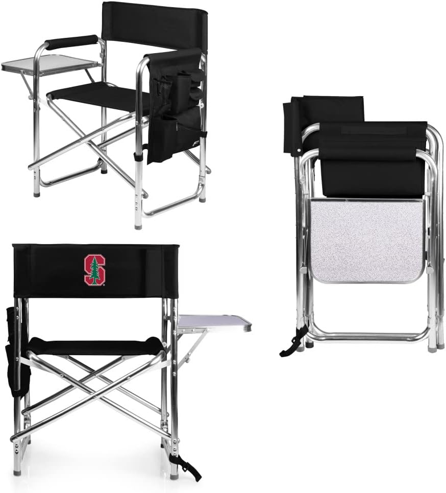 PICNIC TIME NCAA Stanford CardinalSports Chair with Side Table - Beach Chair - Camp Chair for Adults