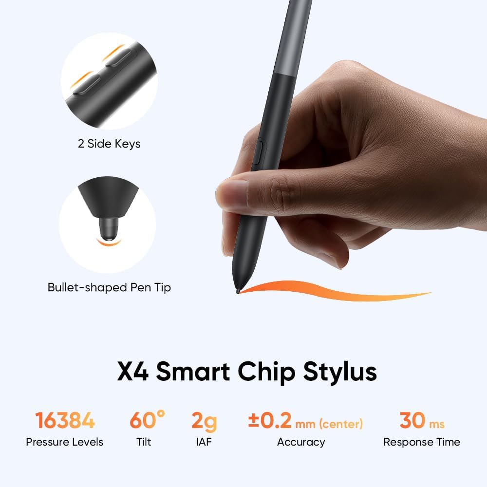 XPPen Artist 12 3rd 11.9' Drawing Tablet with Screen | X4 Pen 16K Pressure | Dial Wheels+8 Keys | AG Etched Glass Portable Art Drawing Tablet Compatible with Windows/macOS/Android/ChromeOS/Linux