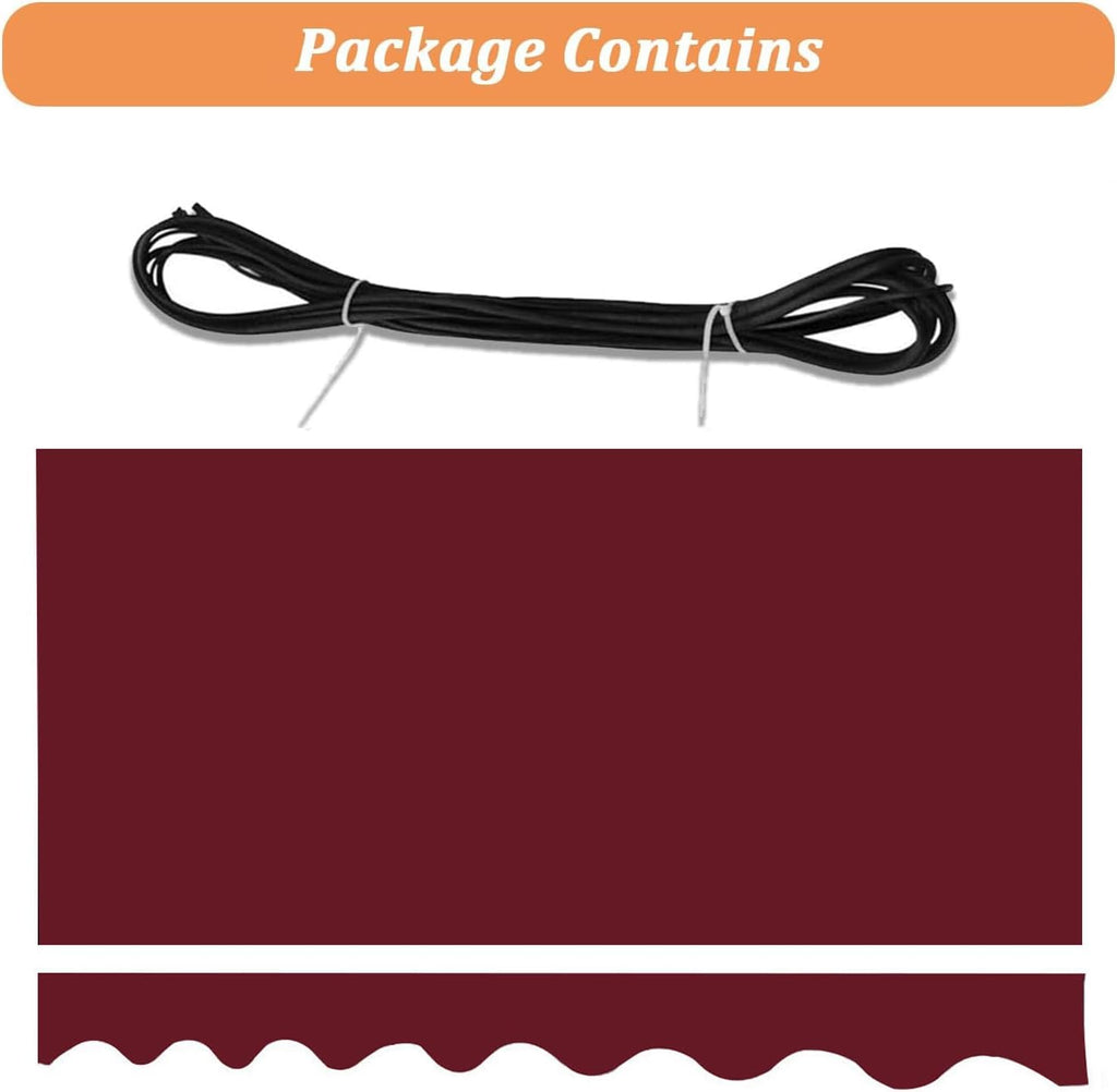 Patio Awning Replacement Fabric Outdoor Retractable Awning Cover Uv Protection Water Resistant Polyester Sun Shade Shelter Canopy for 8' 10' 11' 12' 13' 14' 15' 16' (Size:12x8ft,Color:Wine Red)