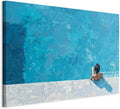 artgeist - Canvas Wall Art XXL Summer Vibes 90x60 cm/36'x24' 1 piece - Non-woven Canvas Prints Image Framed Artwork Painting Picture Photo Home Decoration - Blue Swimming Pool Person h-H-10074-b-a