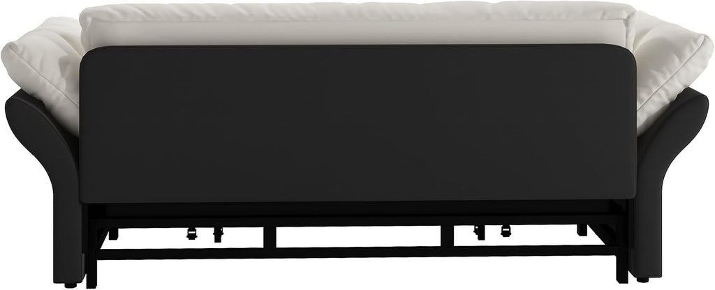 3-in-1 Multi-Functional Sleeper Sofa Bed Convertible Queen Size Pull Out Couch Bed, Tufted Velvet Cloud Loveseat with Pillow Armrest for Guest Room & Living Room
