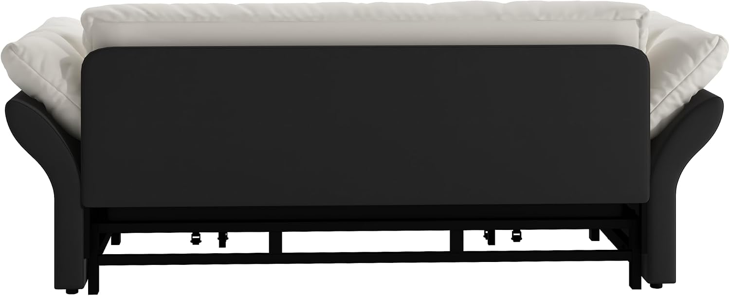 3-in-1 Multi-Functional Sleeper Sofa Bed Convertible Queen Size Pull Out Couch Bed, Tufted Velvet Cloud Loveseat with Pillow Armrest for Guest Room & Living Room