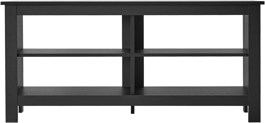 Panana Modern TV Stand with 4 Open Shelves 55inch Entertainment Center for TVs up to 65inch Medial TV Console Table Cabinet for Living Room (Black)