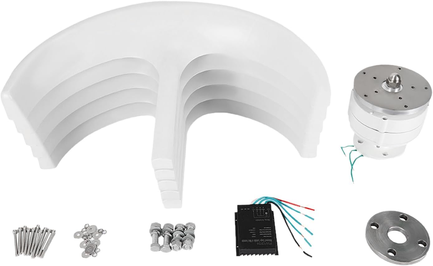 600W Wind Turbine Generator, 24V Wind Turbine Generator Home Windmill Kit, 6.56ft/s Start Wind Speed, 5-Blade Wind Power Generator with Controller for Home, Business, Industrial Energy Supply