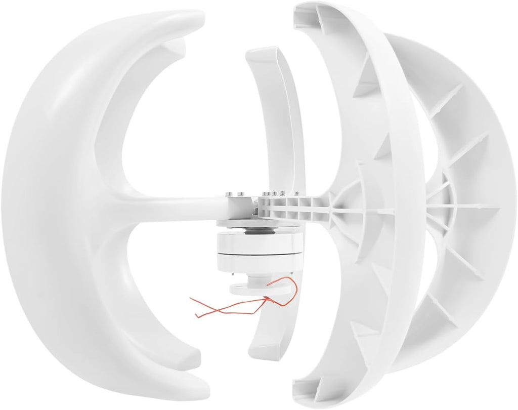 Wind Turbine Generator, 600W 12V 5-Blade Wind Power Generator with Controller, for Boats Farm Home Hybrids Streetlight Use, White