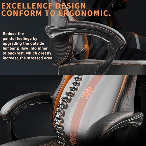 Gaming Chair 400lb Weight Capacity, Ergonomic Video Game Chair with Footrest, Racing Style Computer Chair with Headrest and Lumbar Support