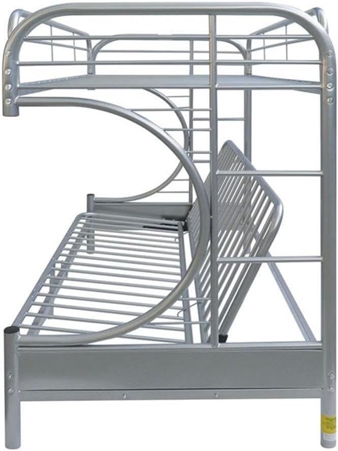 Acme Furniture Eclipse Twin Over Full/Futon Metal Bunk Bed in Silver