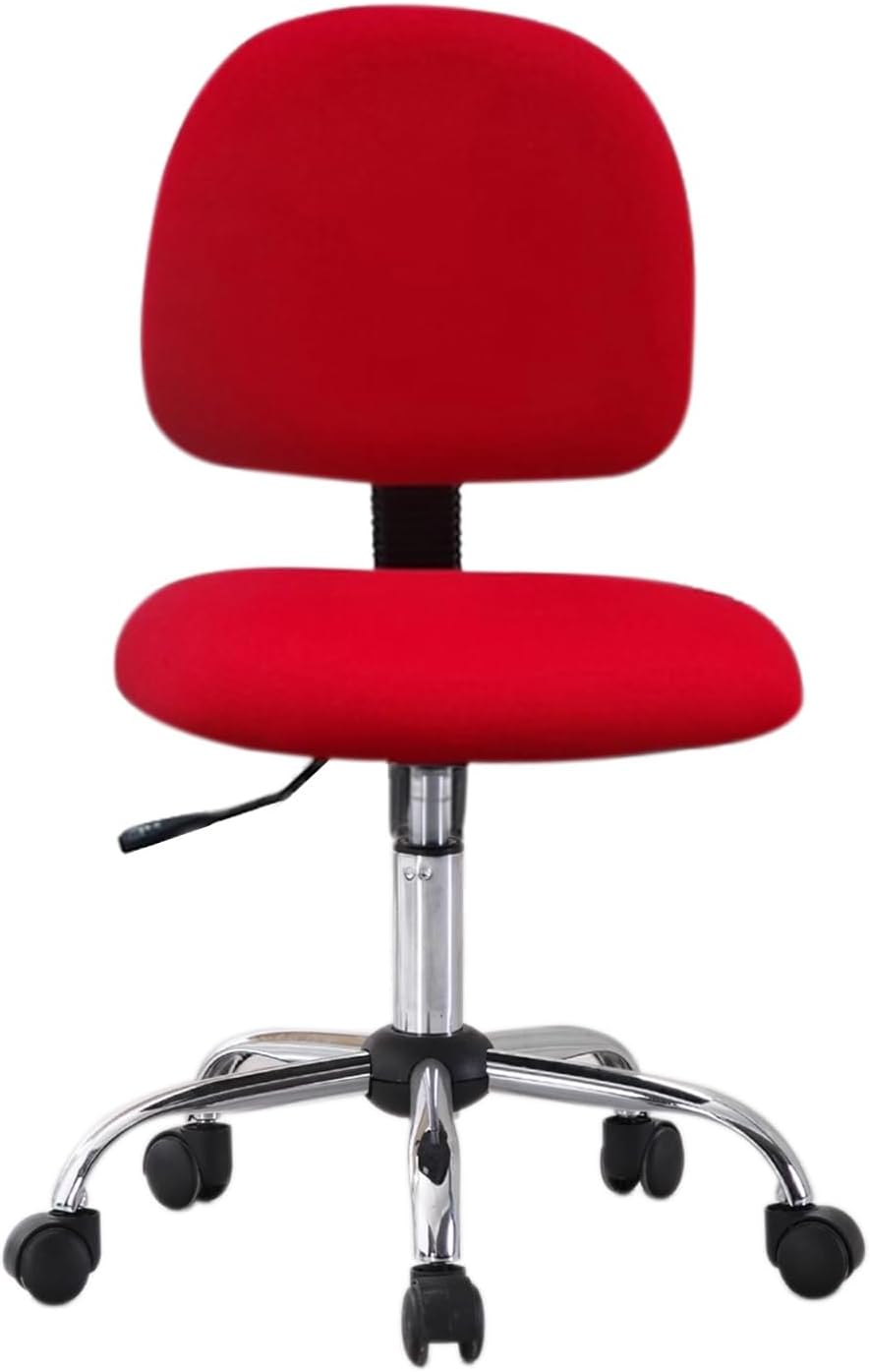 Computer Chairs for Adults Back Support Bearing 400 Lbs No Arms Liftable Swivel Chair Breathable Ergonomic Mesh Office Chair Comfortable Chair for Home, Bedroom, Study(Red)