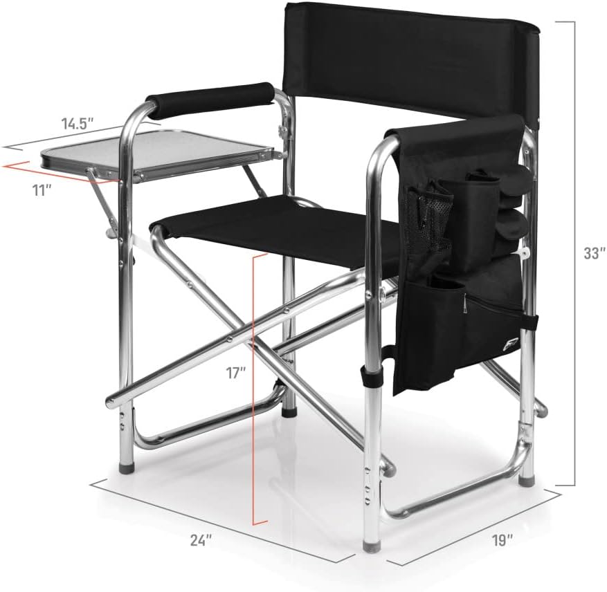 PICNIC TIME NCAA Stanford CardinalSports Chair with Side Table - Beach Chair - Camp Chair for Adults