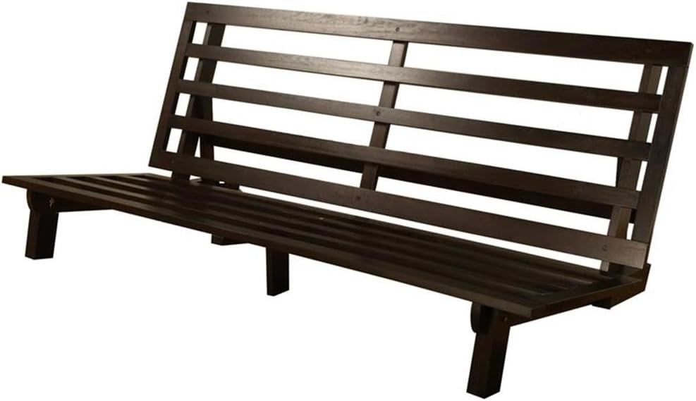 Kodiak Furniture Carson 75' Traditional Full-Size Wood Futon Frame, Solid Pine Construction, Assembly Required, in Java Brown Finish