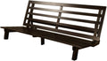 Kodiak Furniture Carson 75' Traditional Full-Size Wood Futon Frame, Solid Pine Construction, Assembly Required, in Java Brown Finish