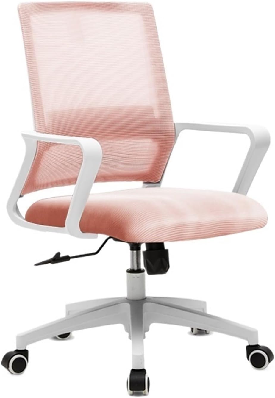 Computer Gaming Chair Ergonomic Mesh Rolling Work Swivel Task Chairs, Comfortable Lumbar Support for Home, Bedroom, Study, Dorm, Student, Adults(Pink)