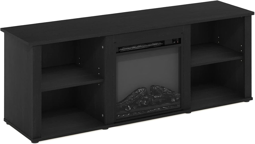 Furinno Classic 60 Inch TV Stand with Fireplace, Americano