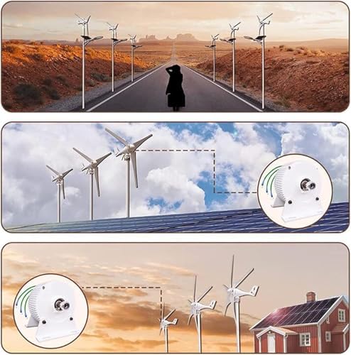 9000W 48V Wind Turbine Generator Kit for Home Use - Horizontal Blades with Controller, Gearless Permanent Magnet Alternator, Low RPM, Efficient Off-Grid Battery Charging