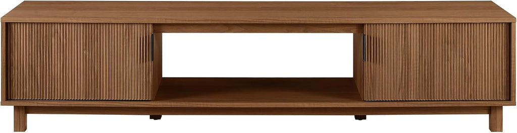 Walker Edison Arundo Fluted TV Stand for TVs up to 80 Inches, 70' TV Stand, Mocha