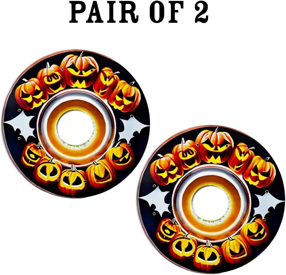 Designer Halloween Cover for Wheelchair Wheels for Adults & Kids, Enhances Aesthetics, Easy Install/Remove, Lightweight, New Matt Finish (Halloween Time!)