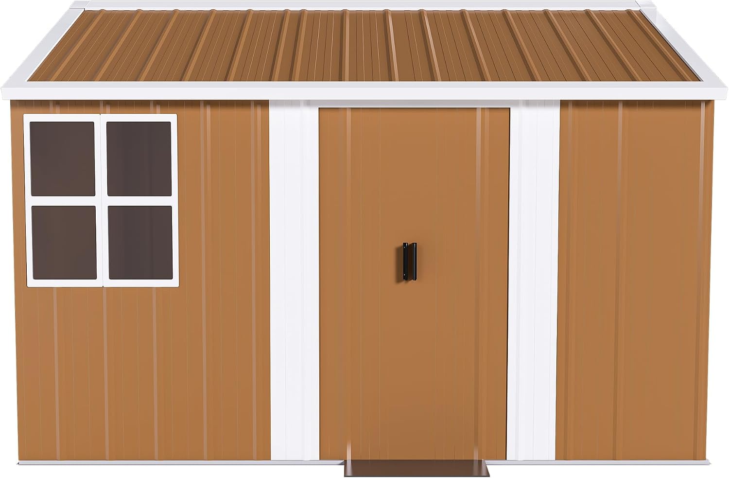 KEIKI 10FT x 8FT Heavy-Duty Metal Storage Shed, Outdoor Storage Shed with Window, Weatherproof Outdoor Garden Shed for Garden, Backyard, Patio, Lawn (Floor Not Included)