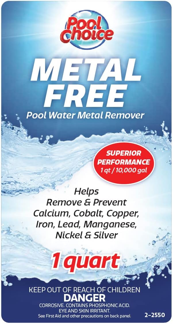 SpaChoice 1-Quart 12-Pack Premium Metal Free Pool Water Metal Remover, Pool Stain Remover, Made in USA