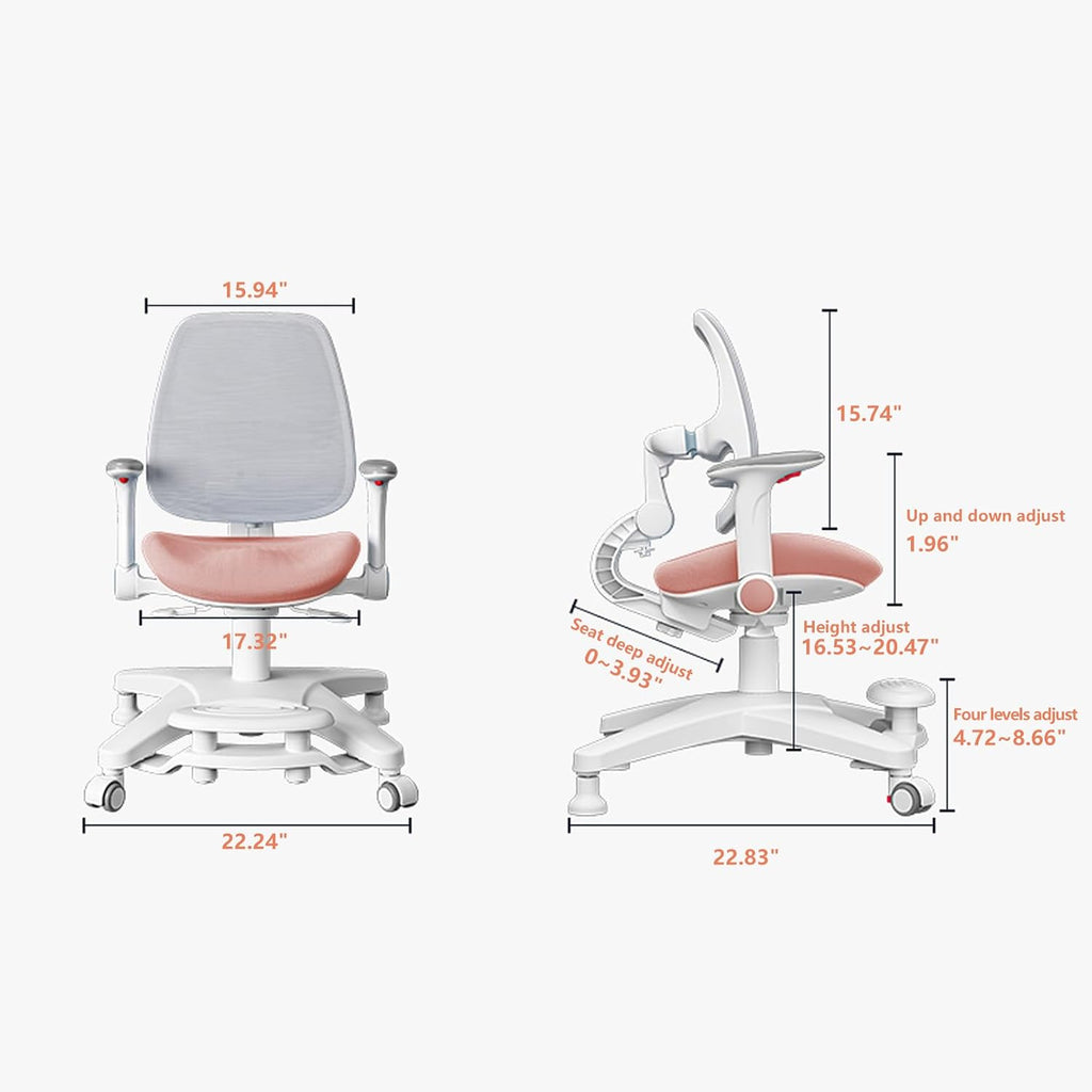 FCD Desk and Chair for Kids, Wood Ergonomic Multi Function Adjustable Study Desk and Chair Set, Drafting Table and Computer Station for Children 5-18 (Blue Chair, Bookshelf Not Included)