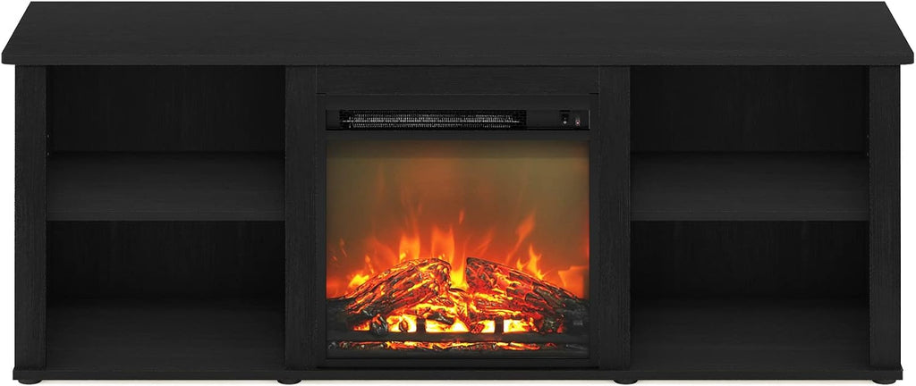 Furinno Classic 60 Inch TV Stand with Fireplace, Americano