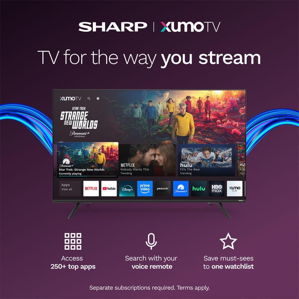 Sharp 4TC50HP7050U 50 inch Class Aquos QLED 4K Ultra HD Xumo Smart TV
