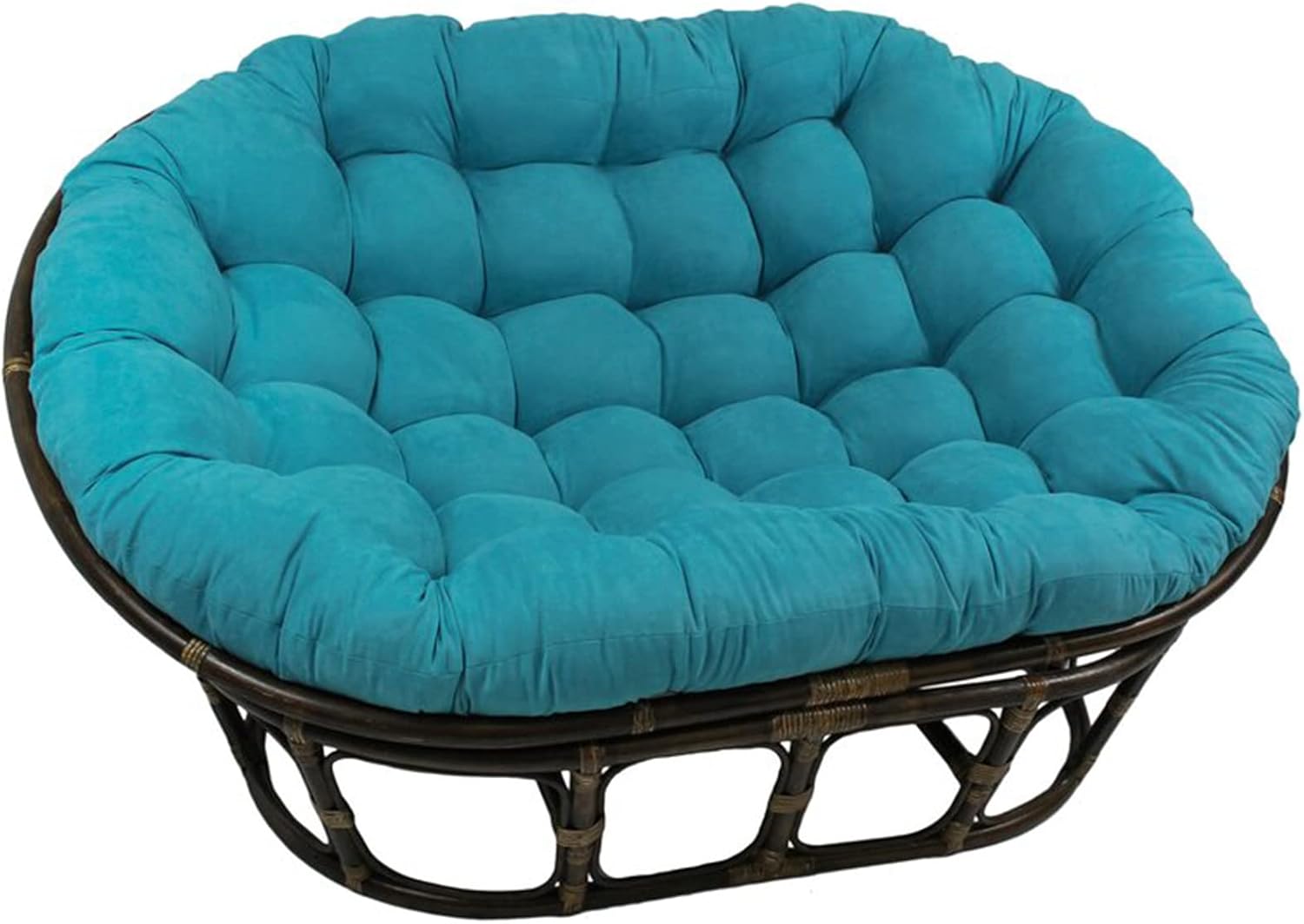 Large Double Papasan Chair Cushion, Outdoor Waterproof Hanging/Egg/Swing/Hammock Chair Cushions Thicken Comfortable Soft Garden Chair Pad Indoor Room Decoration,Waterproof Blue,67 * 47 in