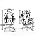 Office Desk Chair Bluetooth Speaker Gaming Chair,High Back Computer Game Chair Adjustable Reclining Office Chair Recliner, Headrest and Massage Lumbar Support (Blue White)