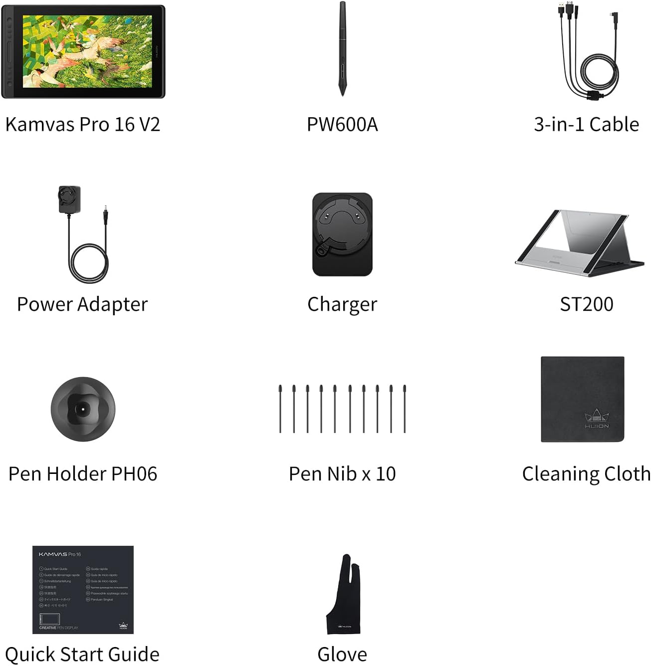 HUION Kamvas Pro 16 V2 Drawing Tablet with Screen 16K Levels PenTech 4.0 Battery-Free Pen, 15.6' Full-Laminated, Smart Touch Bar & 6 Keys Art Tablet Work with Windows, Mac and Linux