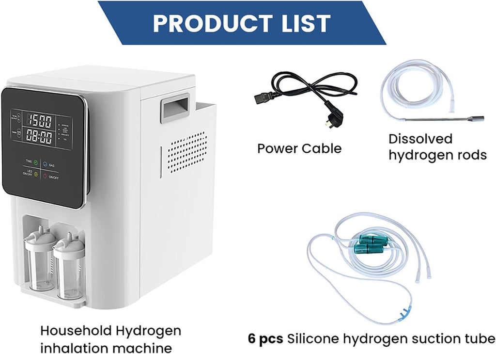 Molecular Hydrogen Inhalation Machine 99.99% High Purity Home Usage Brown Gas Generator SPE PEM Technology, 8 Hours Timer 1000ml/min
