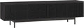 Henn&Hart Fluted TV Stand for TVs up to 75' with 2 Open-Concept Ribbed Storage Cabinets for Living Room, Family Room, or Office, Natural Black