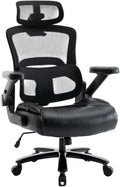 Vigosit Ergonomic Office Chair with Flip-Up Arms, Mesh Back, Adjustable Headrest, Padded Seat Cushion, Lumbar Support, High Back Desk Chair for Home Office – 330lbs Capacity