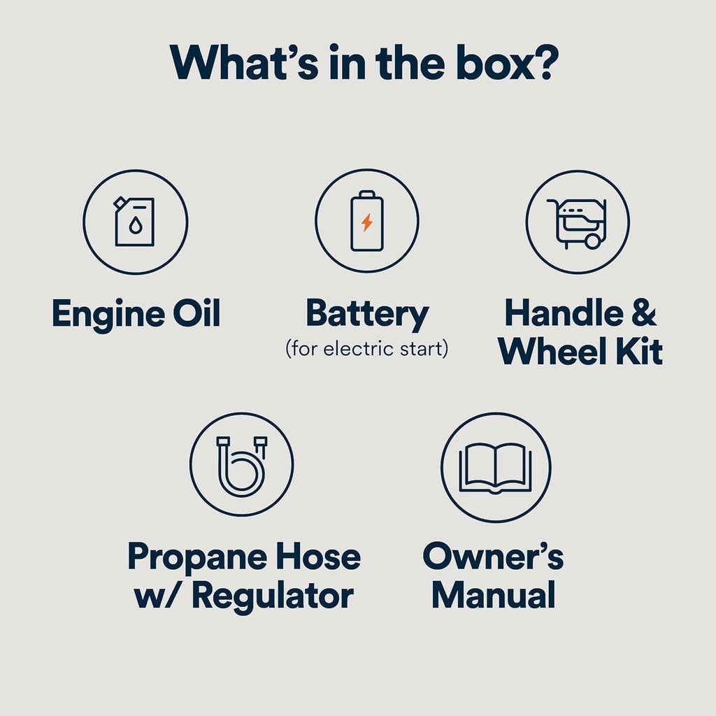 Generac 12,500 Starting Watt Tri-Fuel Portable Generator, Electric Start, Gas Propane Natural Gas, COsense Carbon Monoxide Detection, 9.5 Hour Runtime, Home Backup Emergency, 49-State Compliant