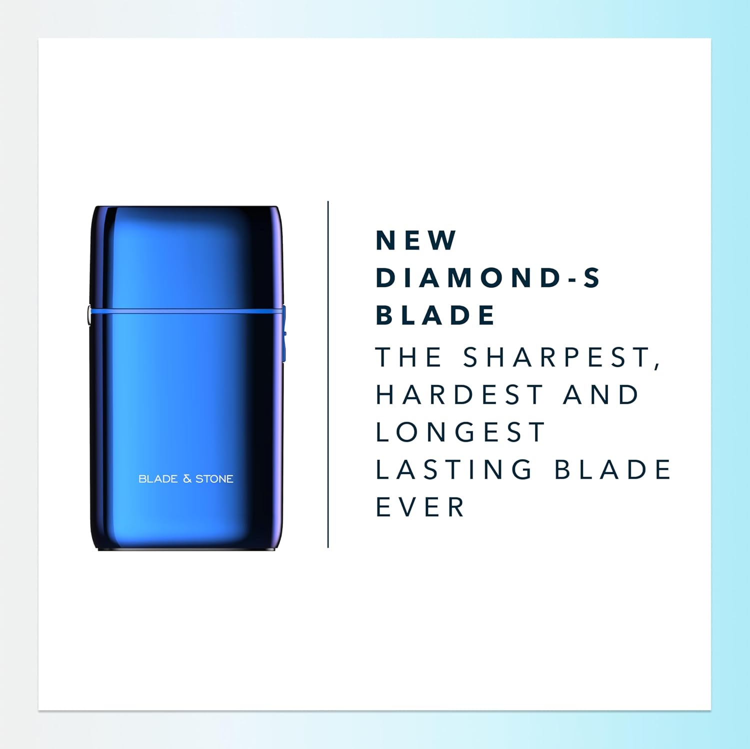 Blade & Stone PS501 Foil Shaver for Men – Dual Foil Cordless Shaver with Graphene-X Blades and 8000 RPM Digital Motor – All-Metal, Rechargeable Wet and Dry Razor – Big Blue
