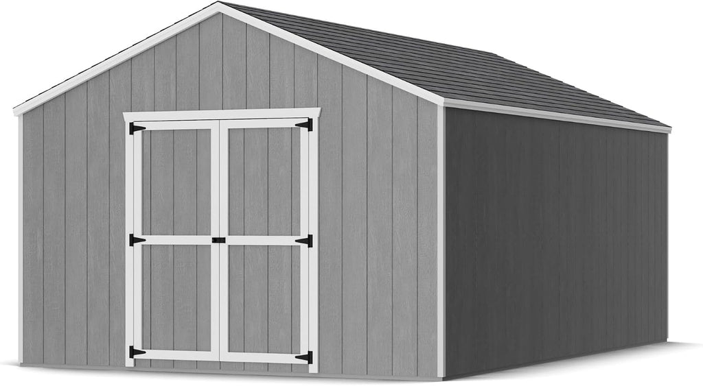 Little Cottage Co. 12x18 Value Gable Shed with Floor, Outdoor Wood Storage Do-It-Yourself Precut Kit