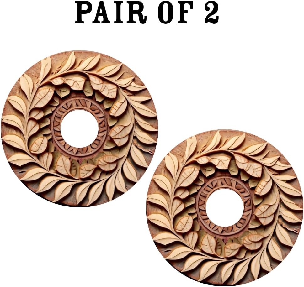 Designer Cover for Wheelchair Wheels, Enhances Aesthetics, Easy Install/Remove, Lightweight, New Matt Finish (Wooden Flower)