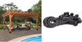 Backyard Discovery Beaumont 16 ft. x 12 ft. All Cedar Pergola Kit + Kotap 25 Pack 9 in. Black Ball Bungee Cord Tarp Tie-Down