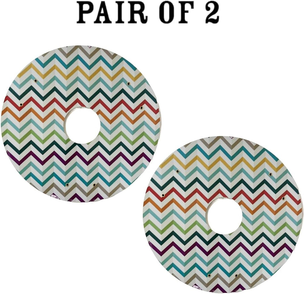 18 inches Wheelchair Wheel Covers Designer Cover for Wheelchair Wheels,Easy Install/Remove, Lightweight, Waterproof (Special Glow in The Dark Zigzag Pattern)