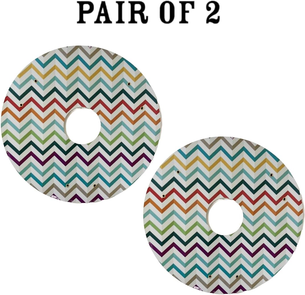 18 inches Wheelchair Wheel Covers Designer Cover for Wheelchair Wheels,Easy Install/Remove, Lightweight, Waterproof (Special Glow in The Dark Zigzag Pattern)