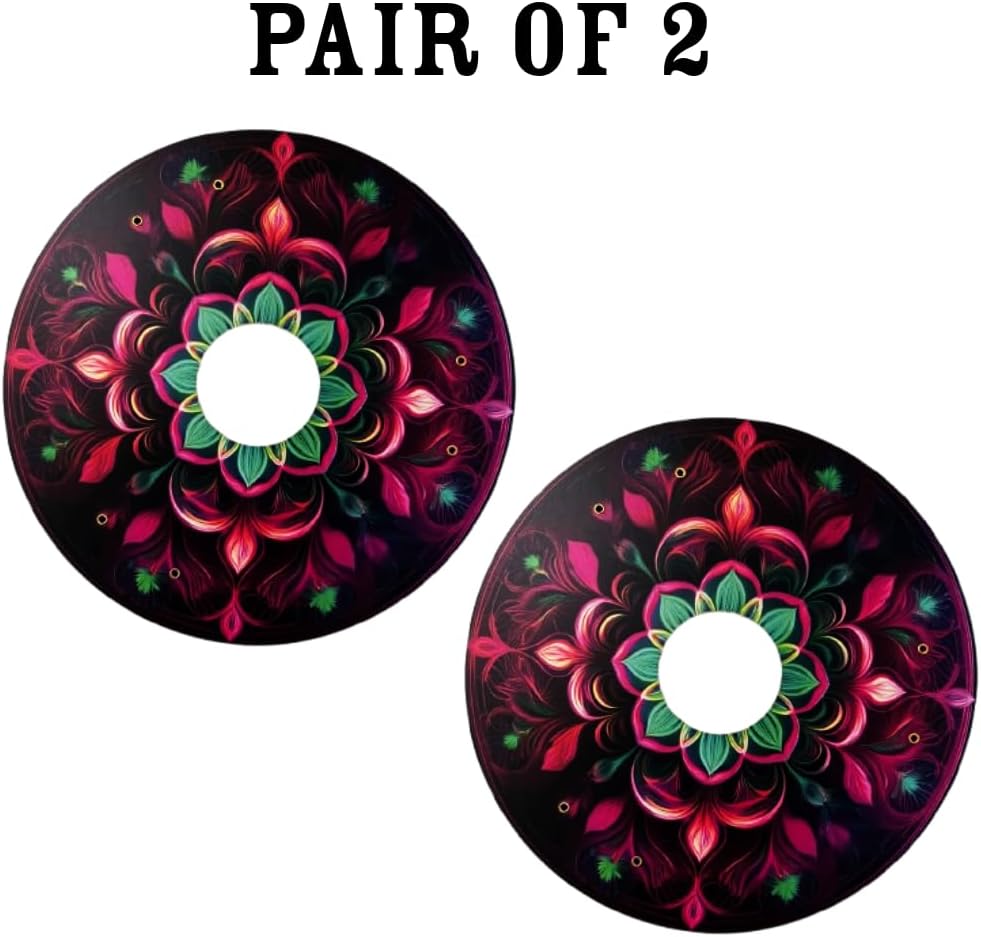 Wheelchair Memorial Day Wheel Covers, Designer Cute Cover for Wheelchair Wheels, Enhances Aesthetics, Easy Install/Remove, Lightweight, Waterproof (Wicked Pink & Green)
