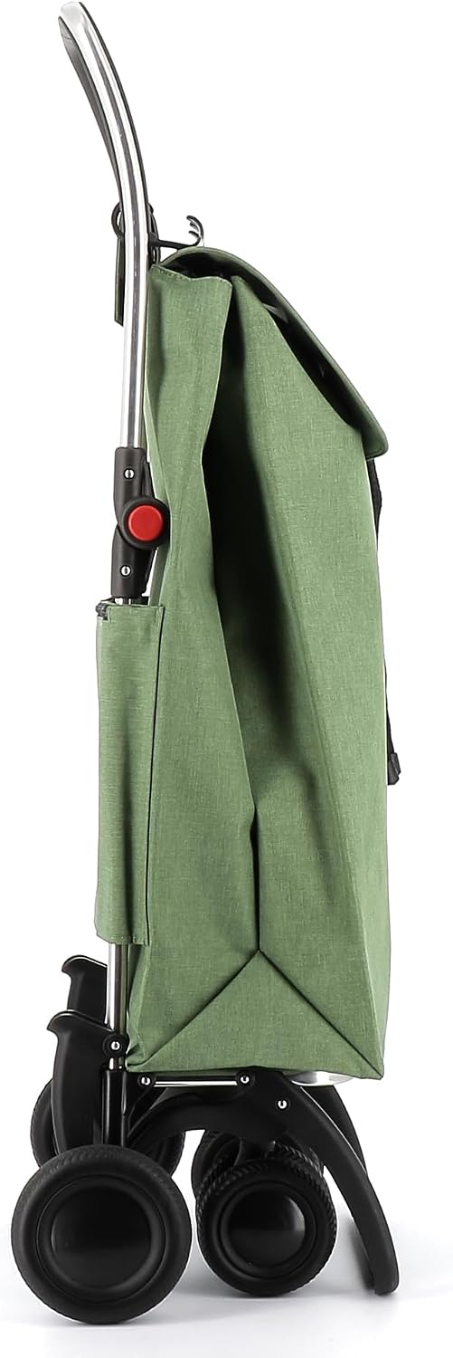 ROLSER I-Max Tweed 4 Wheel 2 Swivelling Foldable Shopping Trolley - Green