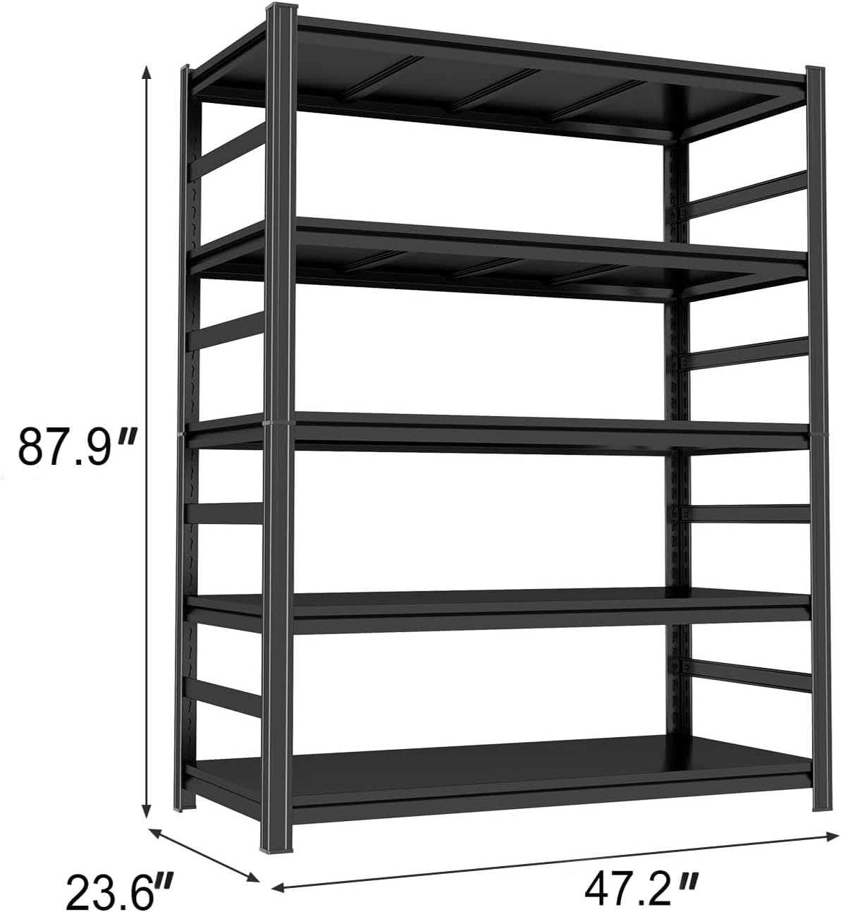 Metal Shelving, Garage Shelves Series, Heavy Duty Storage Shelf, Large Industrial Steel Racks for Garage, Basement and Factories, Multifunctional Utility Shelving Unit