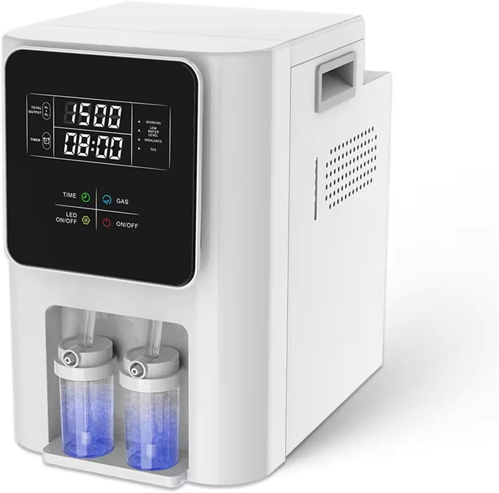 Molecular Hydrogen Inhalation Machine 99.99% High Purity Home Usage Brown Gas Generator SPE PEM Technology, 8 Hours Timer 1500ml/min