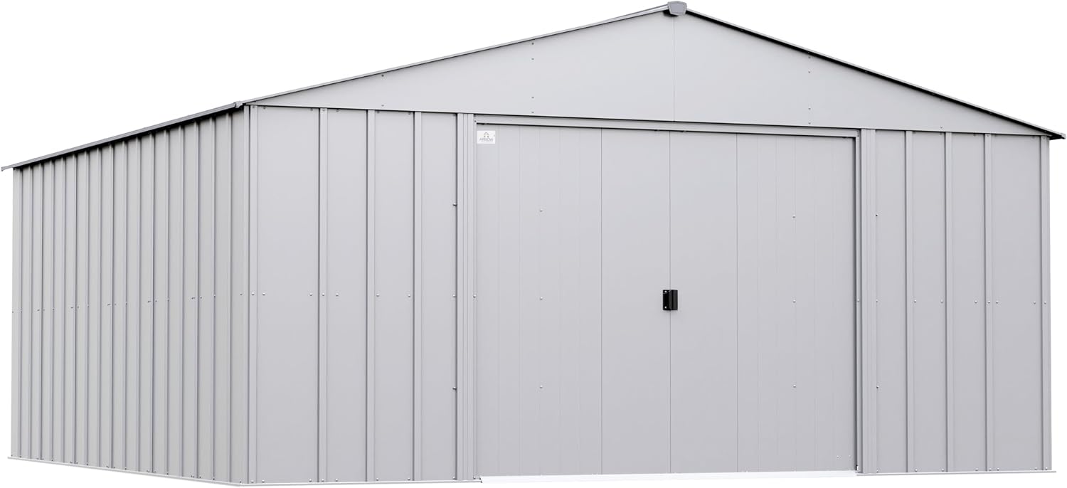 Arrow Classic Metal Shed, 14 x 14, Flute Grey