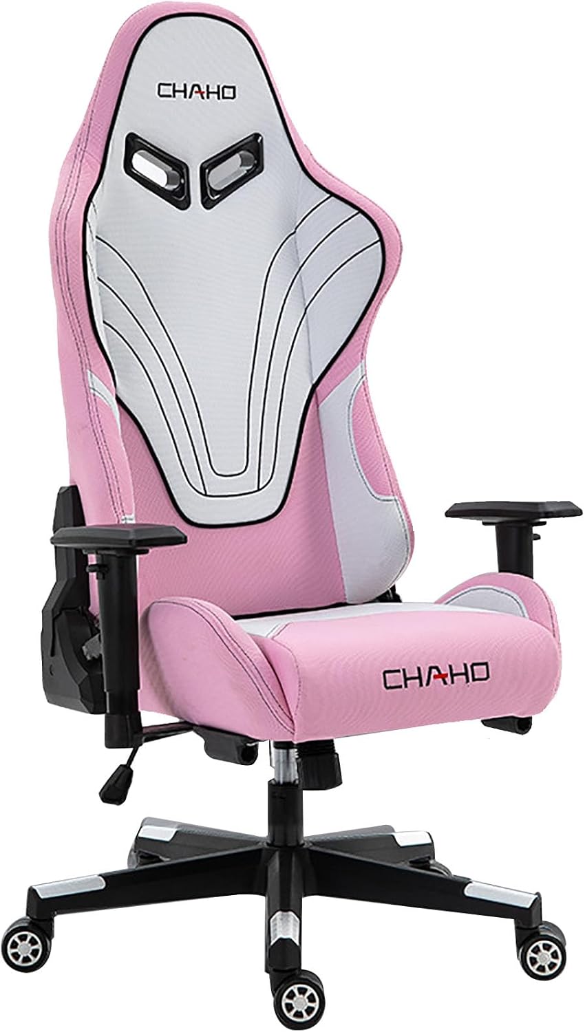 Computer Chair Gaming for Adults Office Chair with Foot Rest and Lumbar Support Ergonomic Heavy Duty Design Big and Tall Desk Chair Video Comfortable Nofootrest Pink