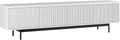 Henn&Hart Fluted TV Stand for TVs up to 85' with 2 Open-Concept Ribbed Storage Cabinets for Living Room, Family Room, or Office, Cloud White