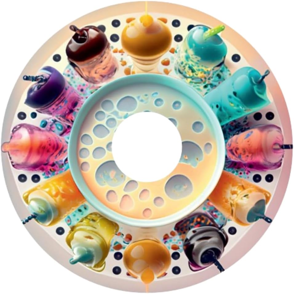 Wheelchairs Spring Designer Wheel Covers–, Cute, Waterproof Easy Install/Remove, Lightweight (Bubbly Boba) | New Durable, Gift for Boba Lovers